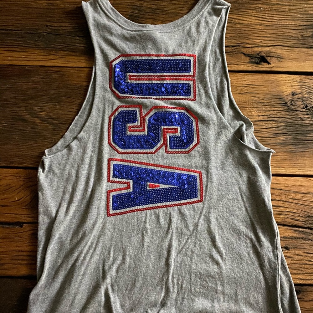 Victoria Secret PINK! USA sequined muscle tee!